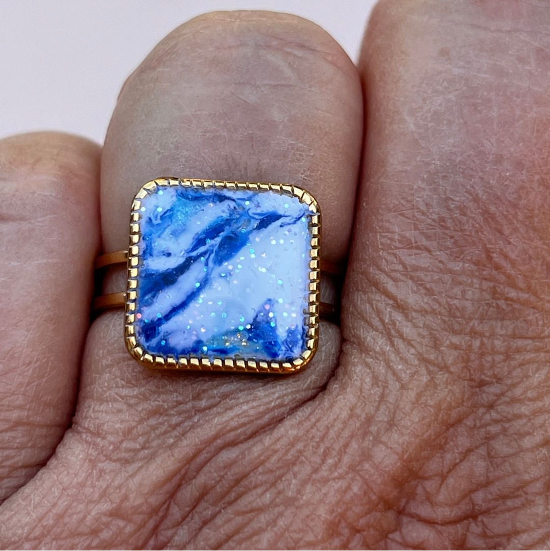 Bague "Square" en acier inoxydable