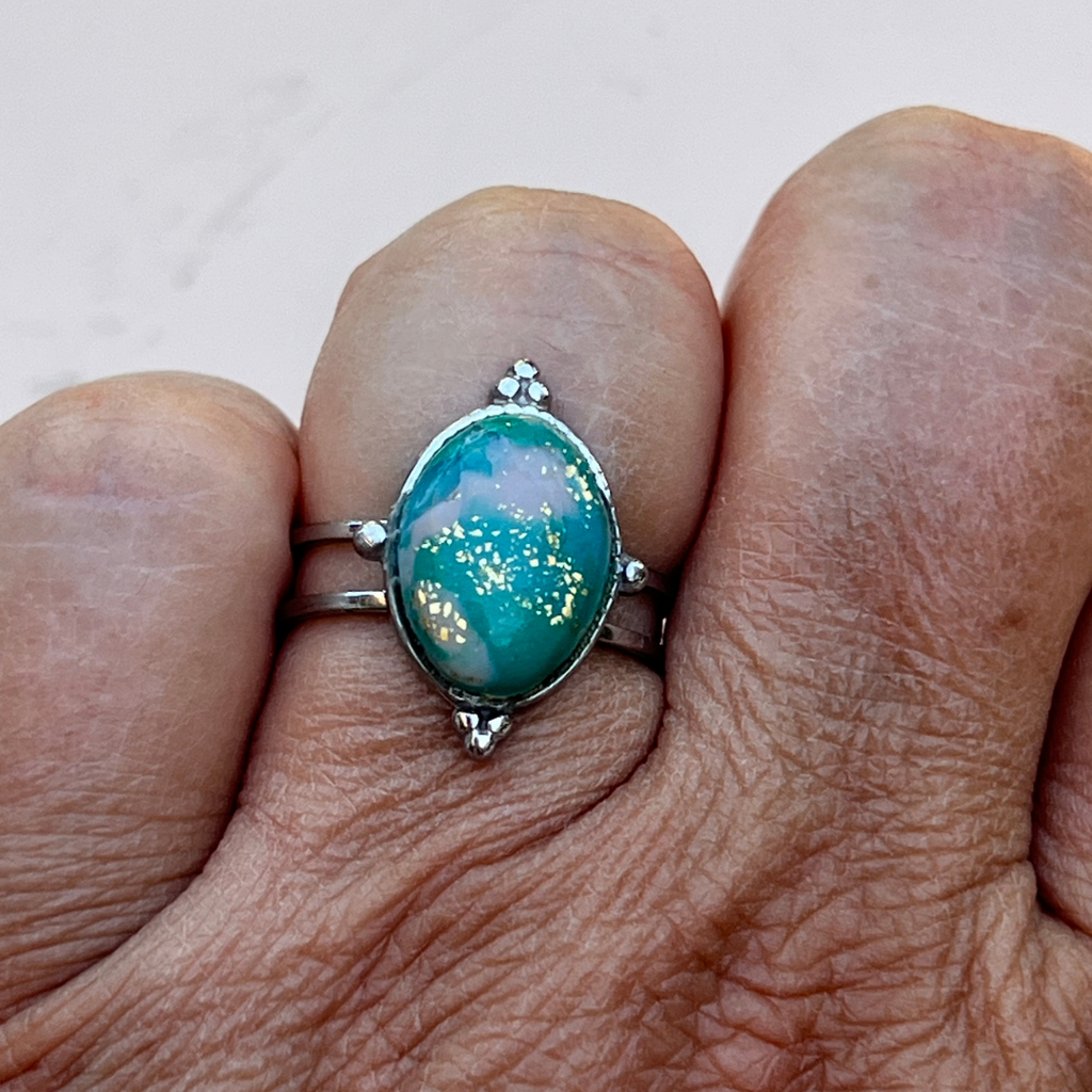 Bague "Wave" en acier inoxydable