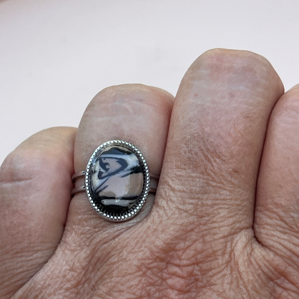 Bague "Léopard" en acier inoxydable