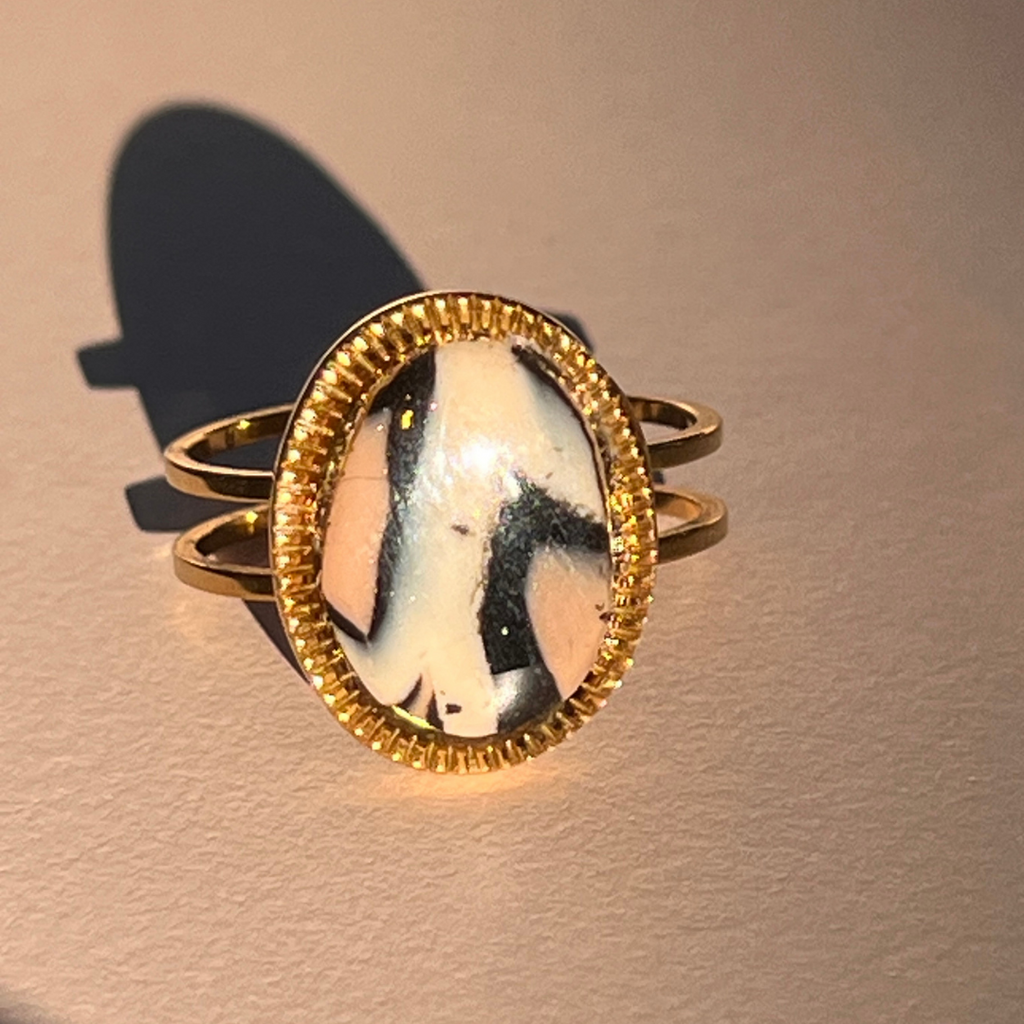 Bague "Léopard" en acier inoxydable