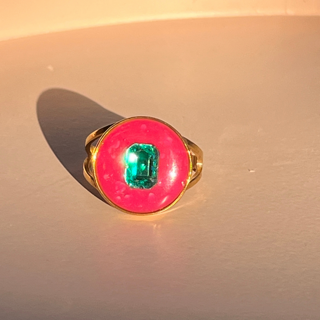Bague "Saphir" en acier inoxydable