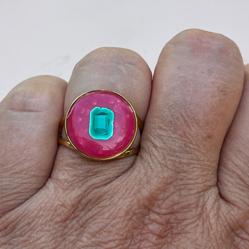 Bague "Saphir" en acier inoxydable