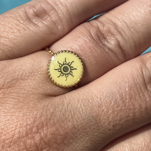 Bague "Yellow" en acier inoxydable