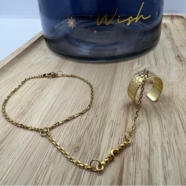 Bijou main bague "Cosmic" en acier inoxydable