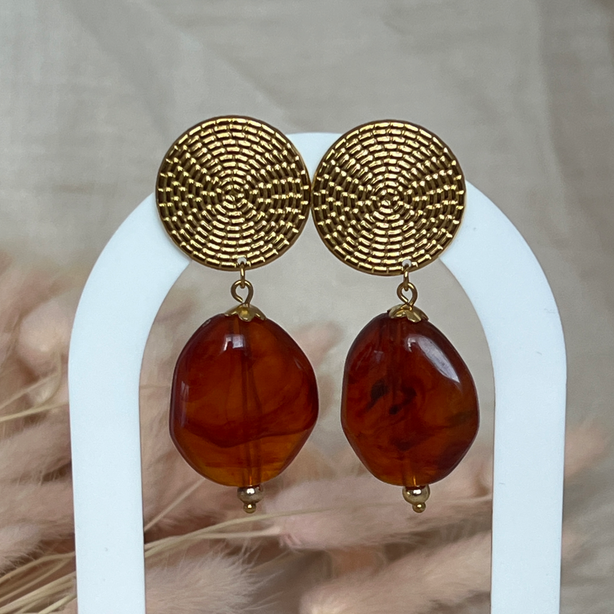 Boucles d'oreilles "Amber" en acier inoxydable