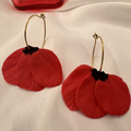 Boucles d'oreilles "Coquelicot" en acier inoxydable