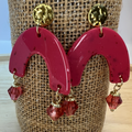 Boucles d'oreilles "Grenadine" en acier inoxydable