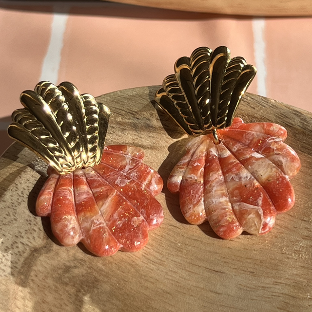 Boucles d'oreilles "Naïade" en acier inoxydable