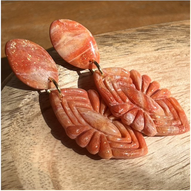 Boucles d'oreilles "Oasis" en argile polymère