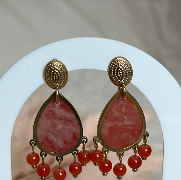 Boucles d'oreilles "Ovalia" en acier inoxydable