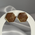 Boucles d'oreilles "Puces Hexagone" en acier inoxydable