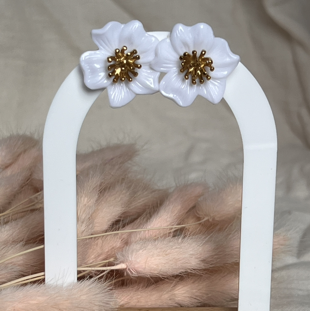 Boucles d'oreilles "Pistil" en acier inoxydable