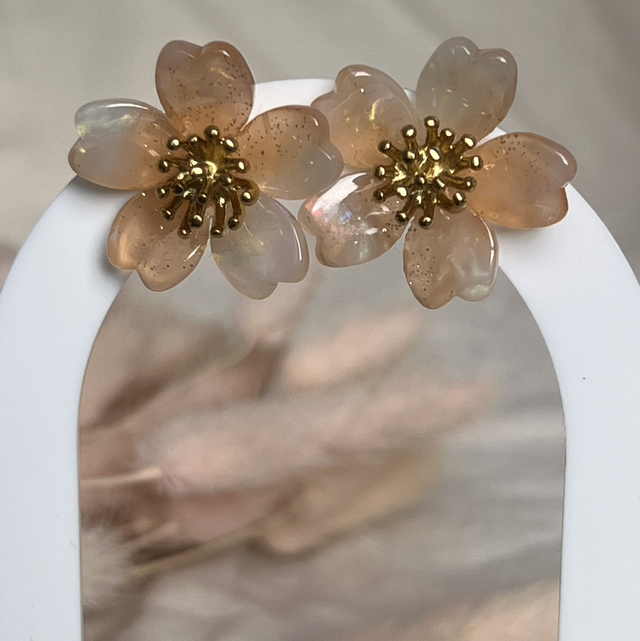 Boucles d'oreilles "Pistil" en acier inoxydable