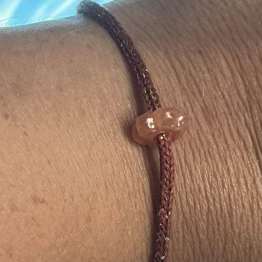 Bracelet "Ambre" en cordon tressé