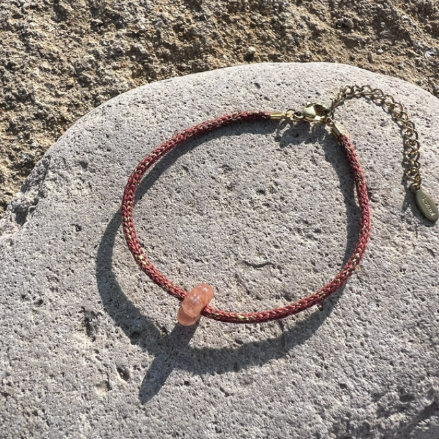 Bracelet "Ambre" en cordon tressé