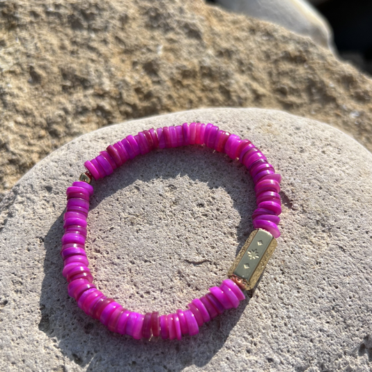 Bracelet "Fushia" en perles