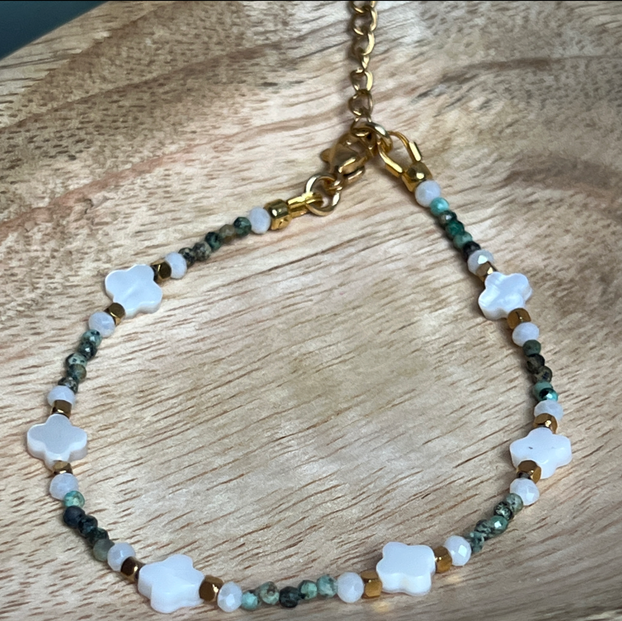 Bracelet "Trèfle" en perles
