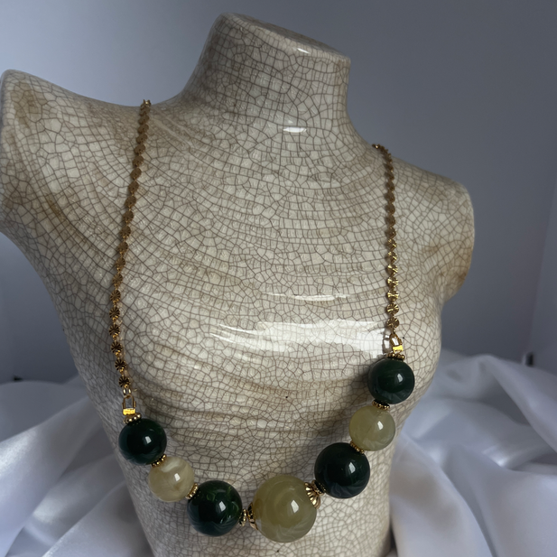Collier "Vertue" en acier inoxydable et perles