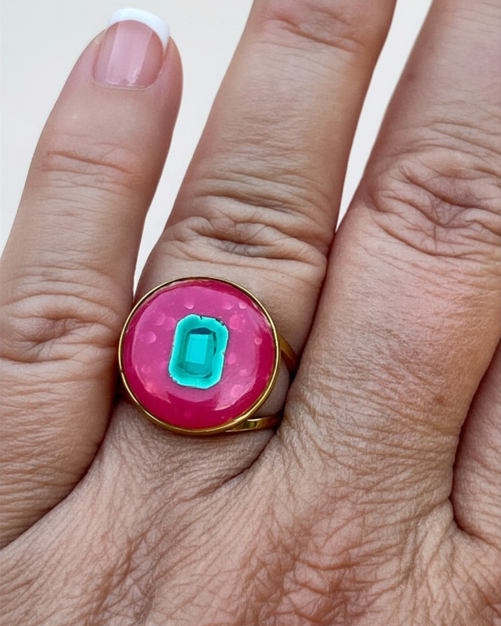 Bague "Saphir" en acier inoxydable