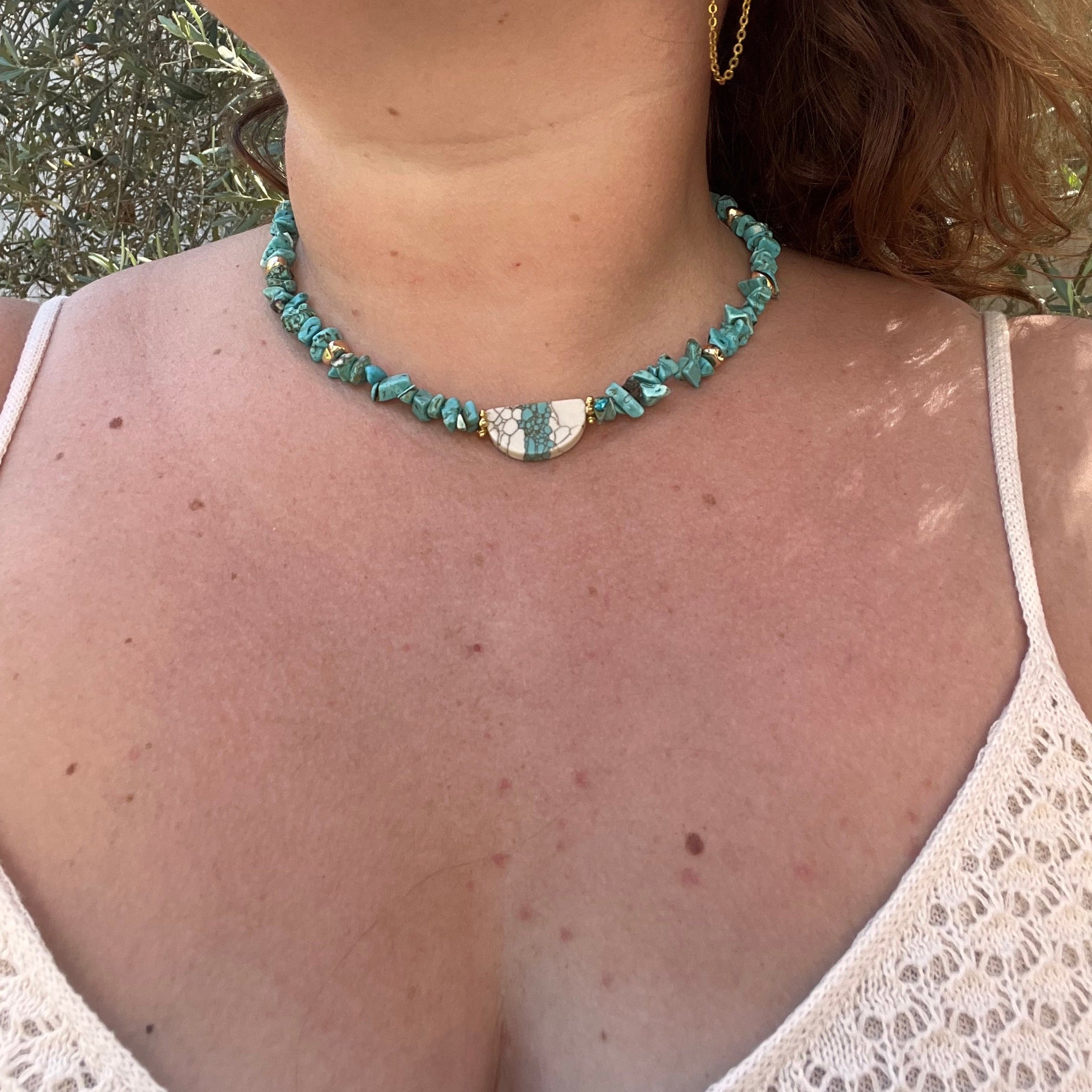 Collier "Chips" en perles