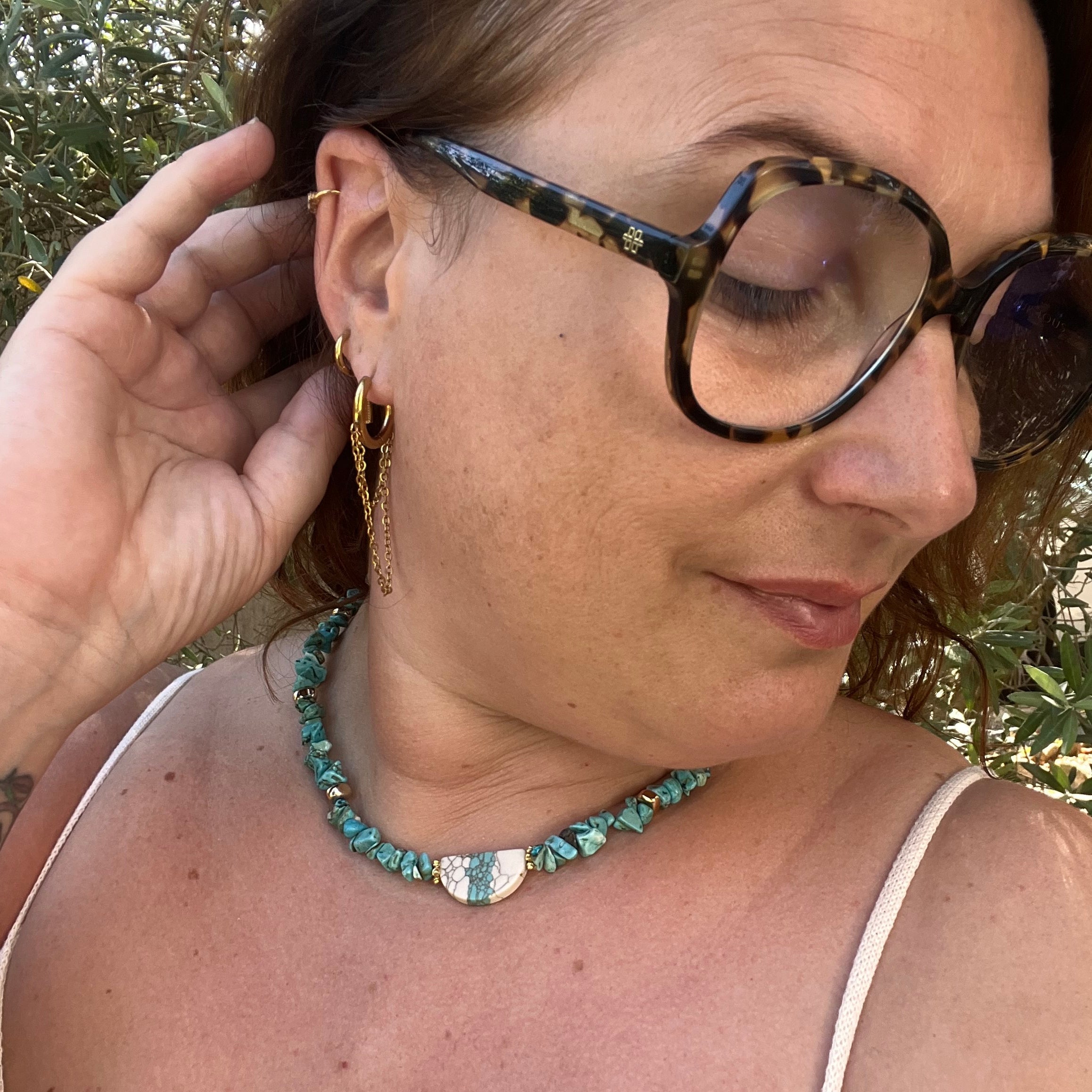 Collier "Chips" en perles