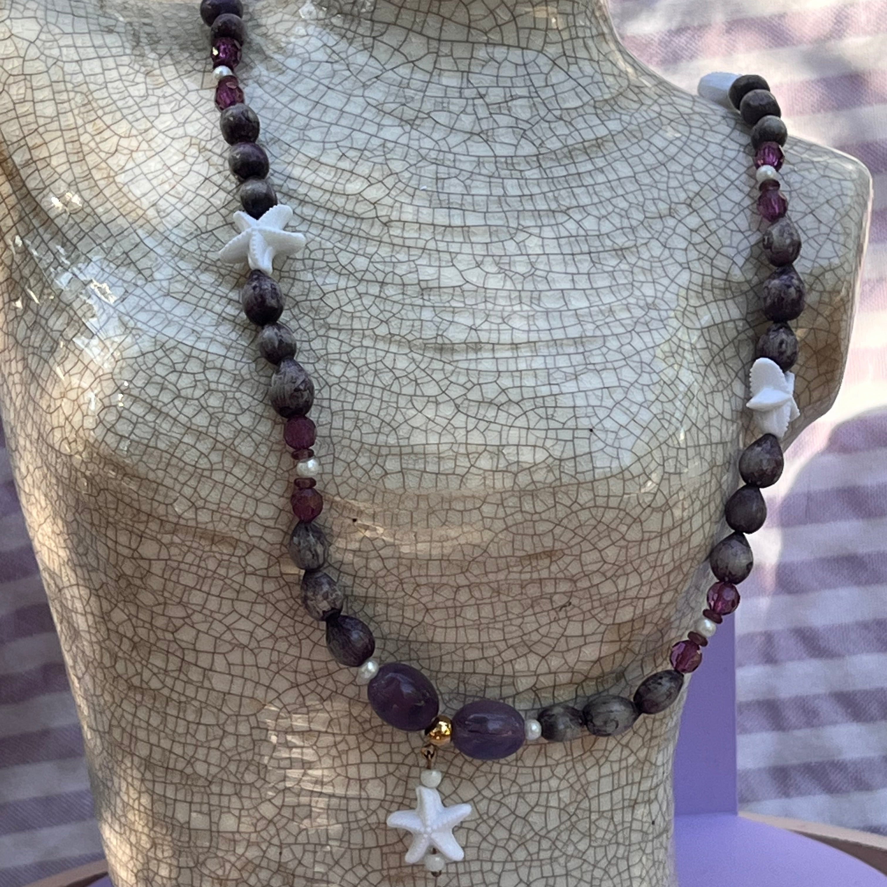 Collier "Violetstar" en perles