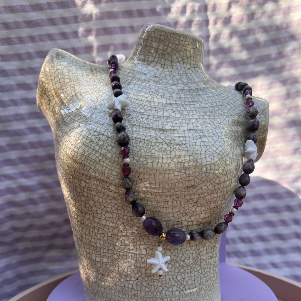 Collier "Violetstar" en perles