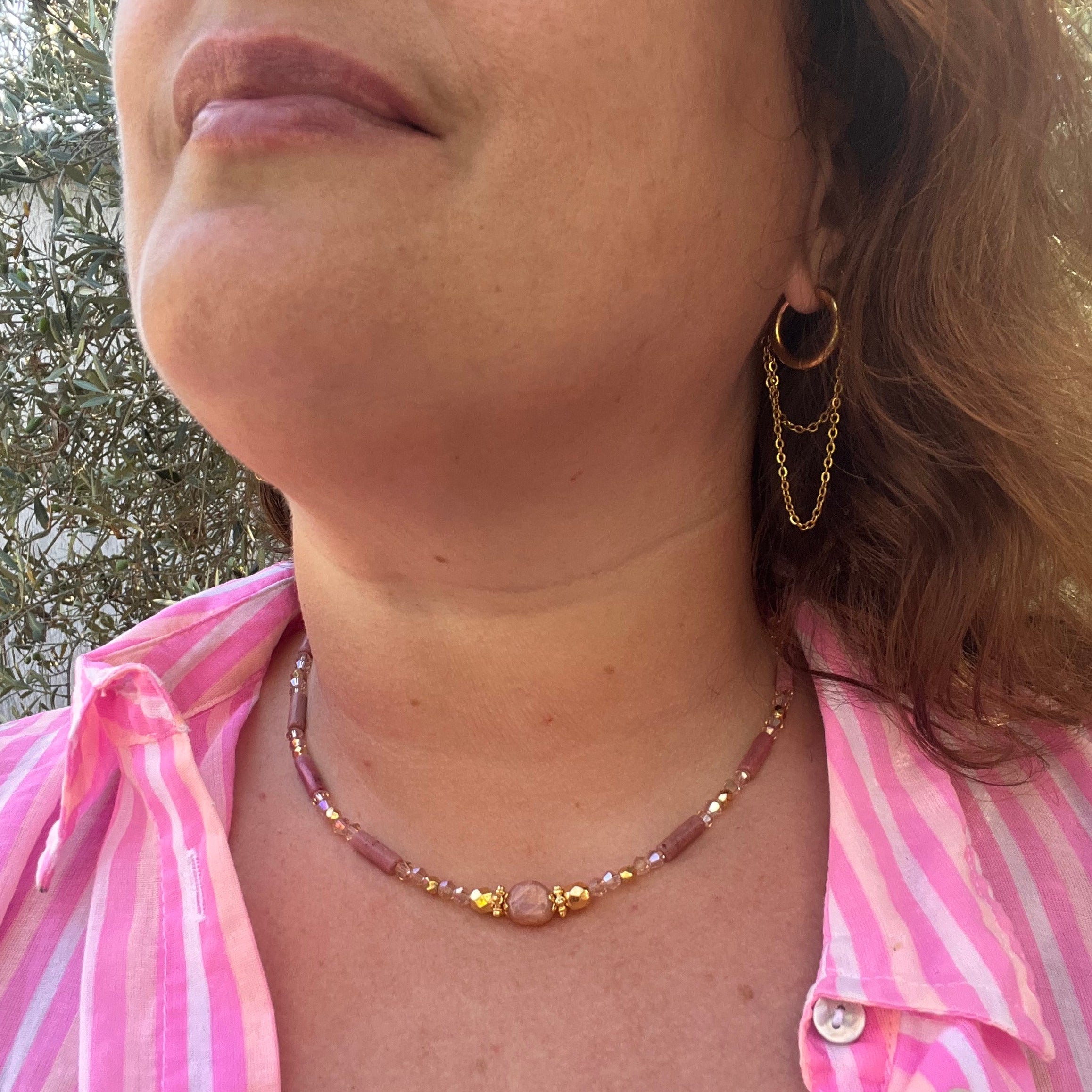 Collier "Quartz" en perles