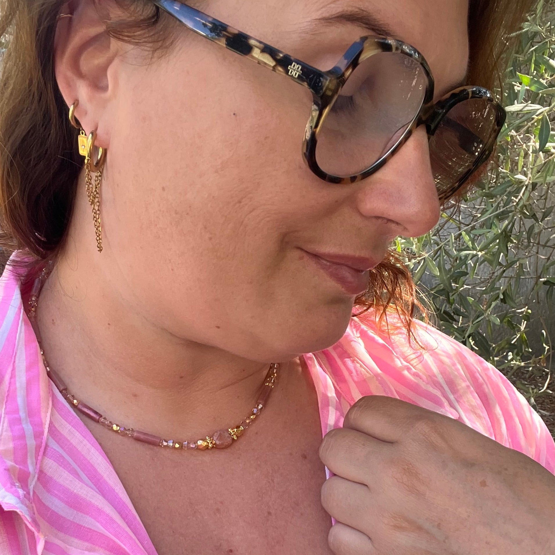 Collier "Quartz" en perles