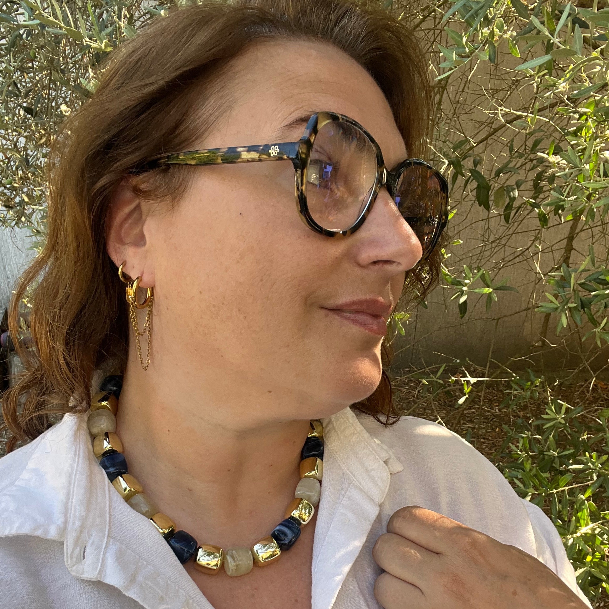 Collier "Cube" en perles