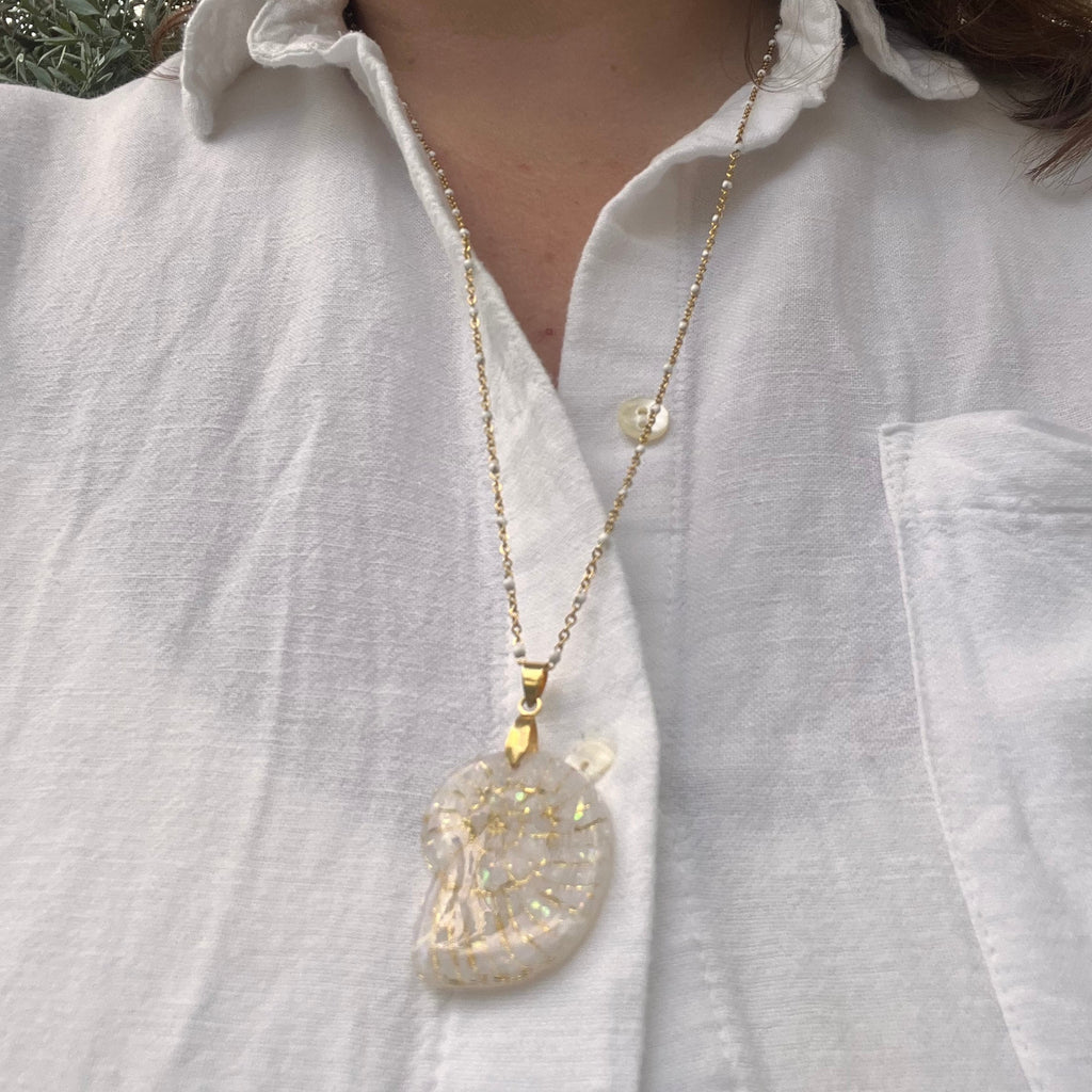 Collier "Amnonite" en eacier inoxydable