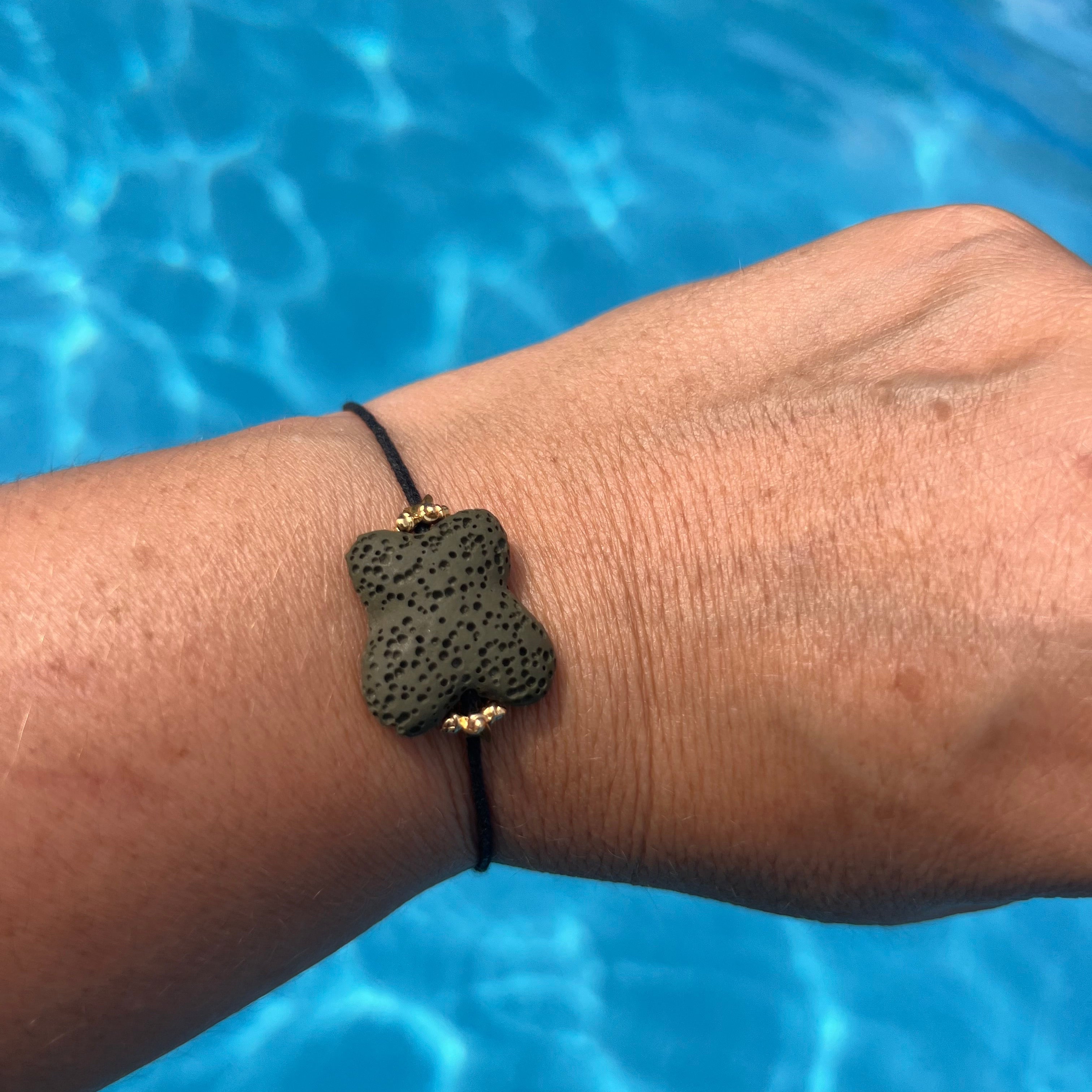 Bracelet "Piper" en pierre de lave