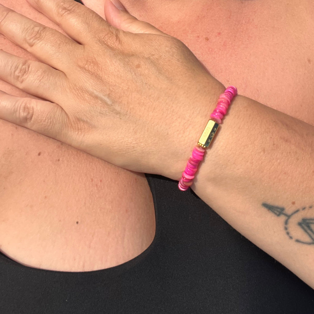 Bracelet "Fushia" en perles