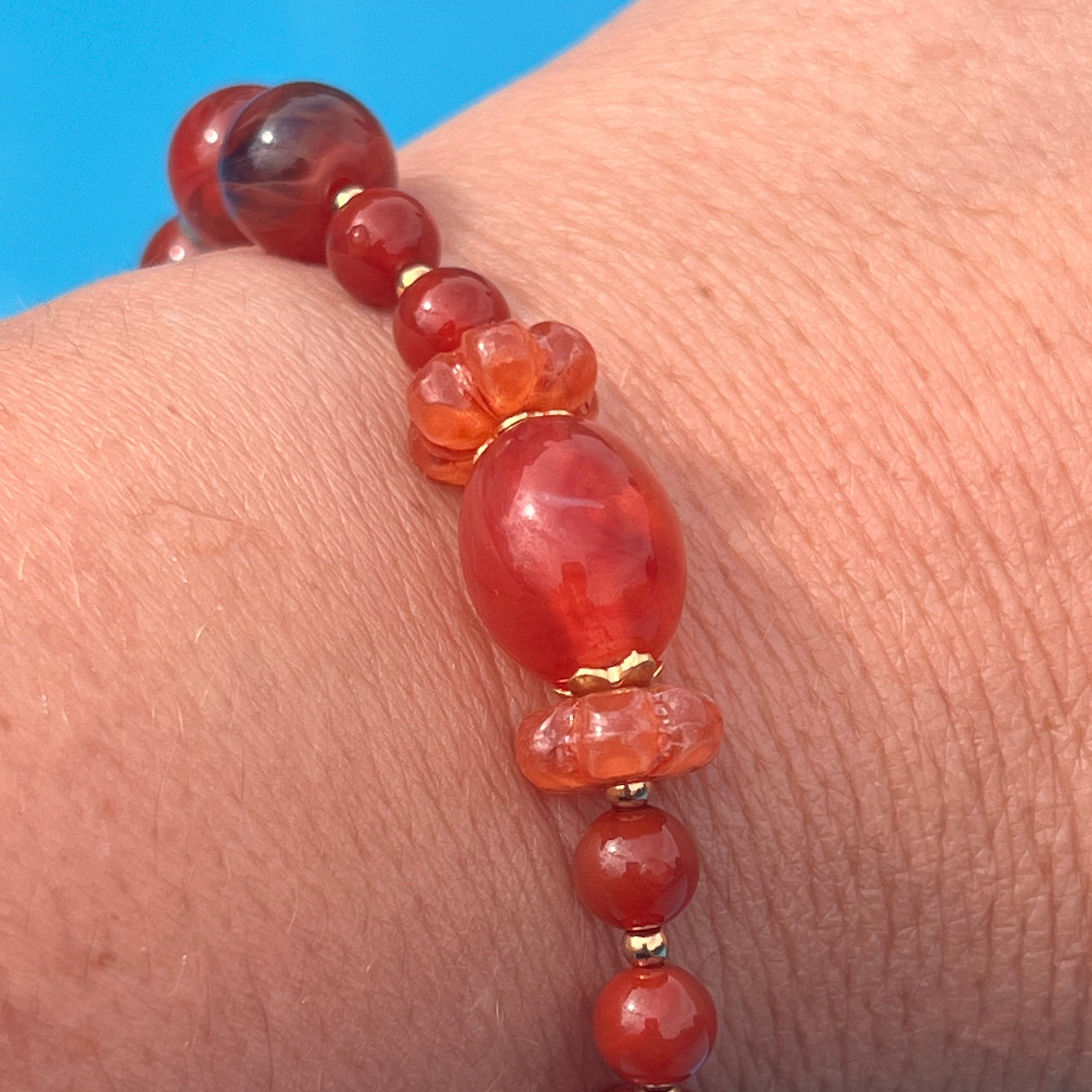 Bracelet "Orangée" en perles