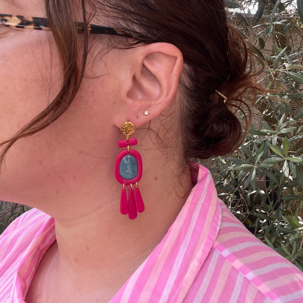 Boucles d'oreilles "Iside" en argile polymère
