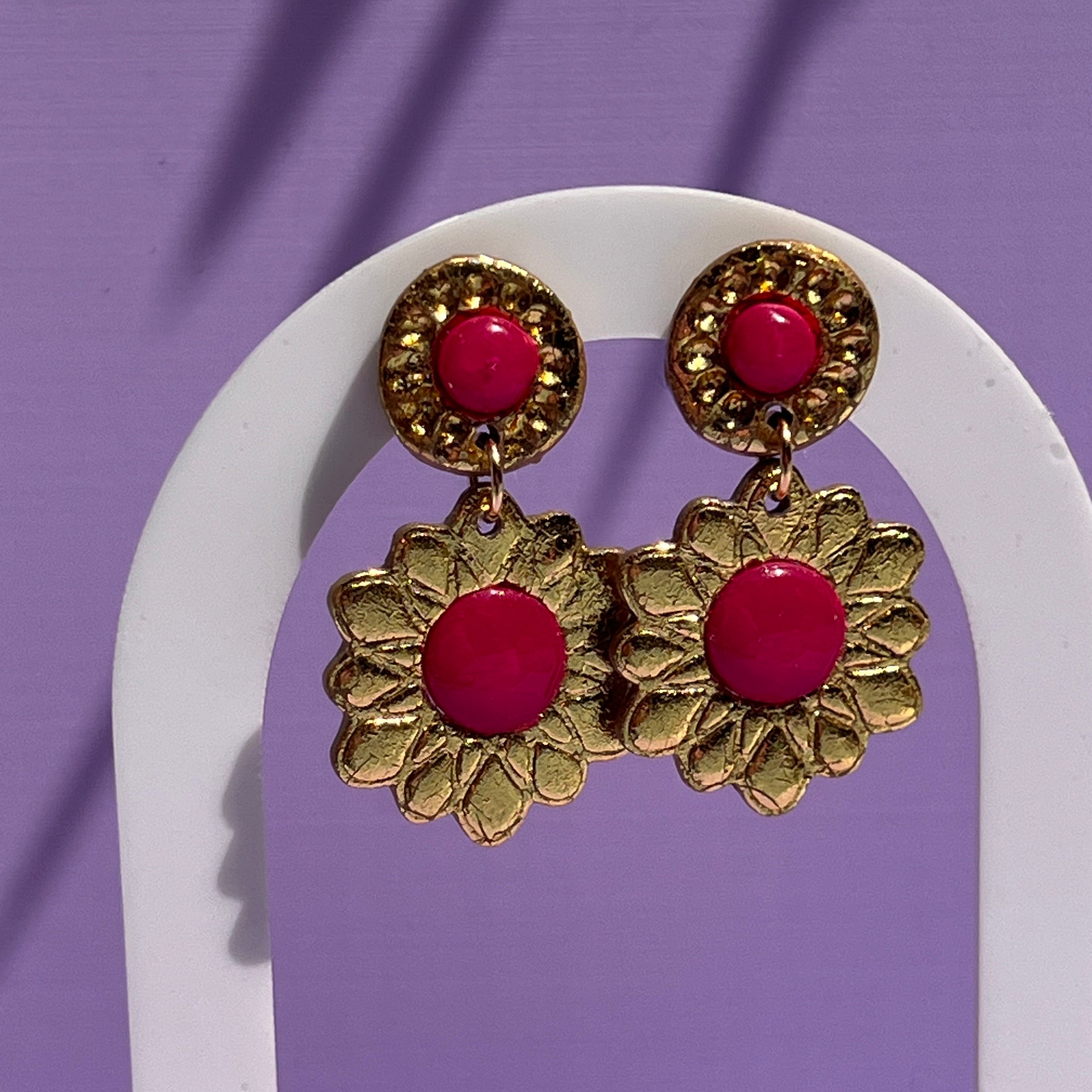 Boucles d'oreilles "Rosalinda" en argile polymère