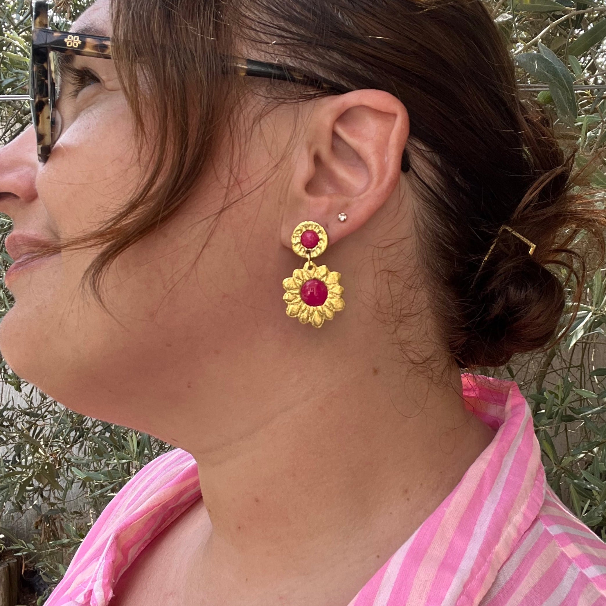 Boucles d'oreilles "Rosalinda" en argile polymère