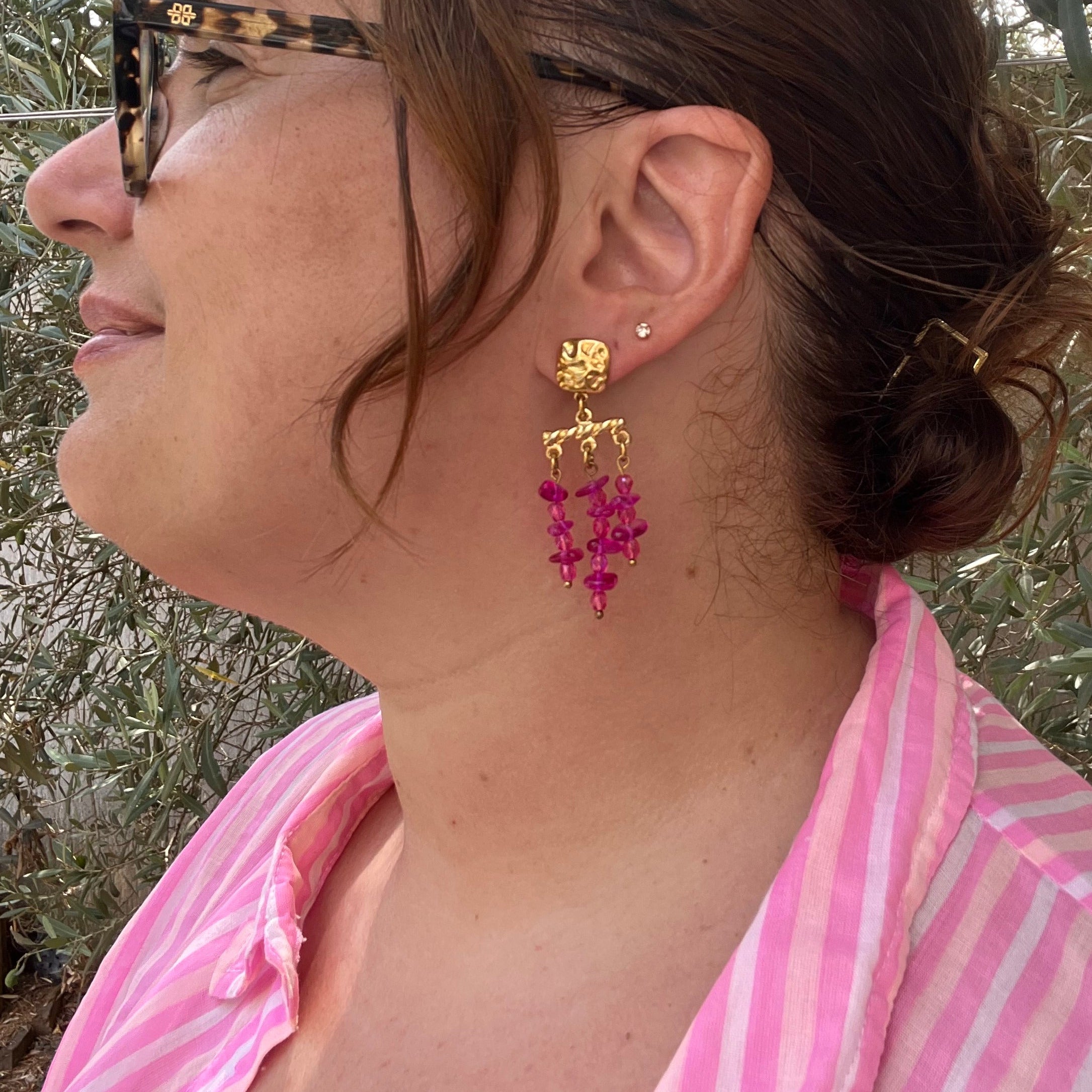 Boucles d'oreilles "Frida" en acier inoxydable