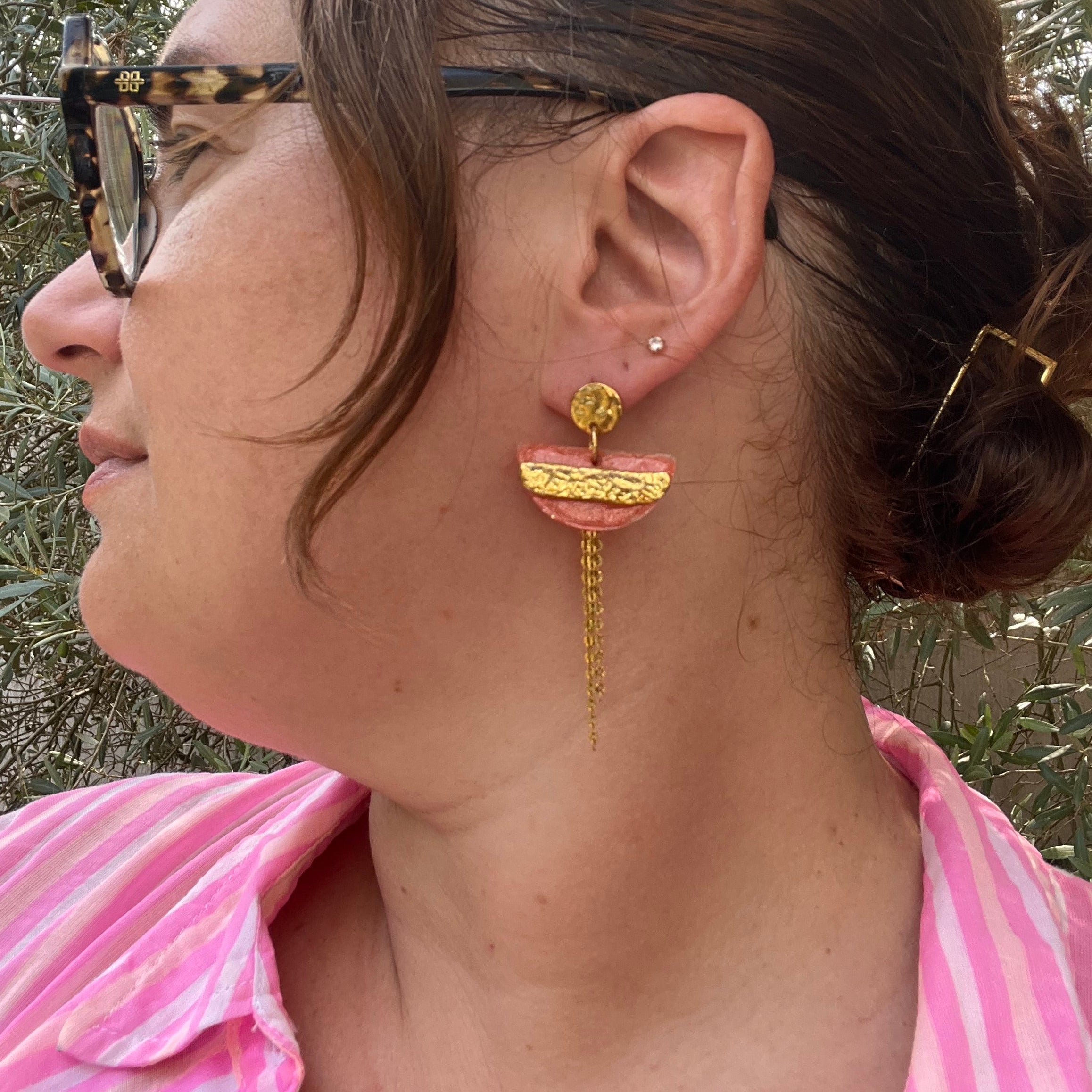 Boucles d'oreilles "Framboise" en acier inoxydable