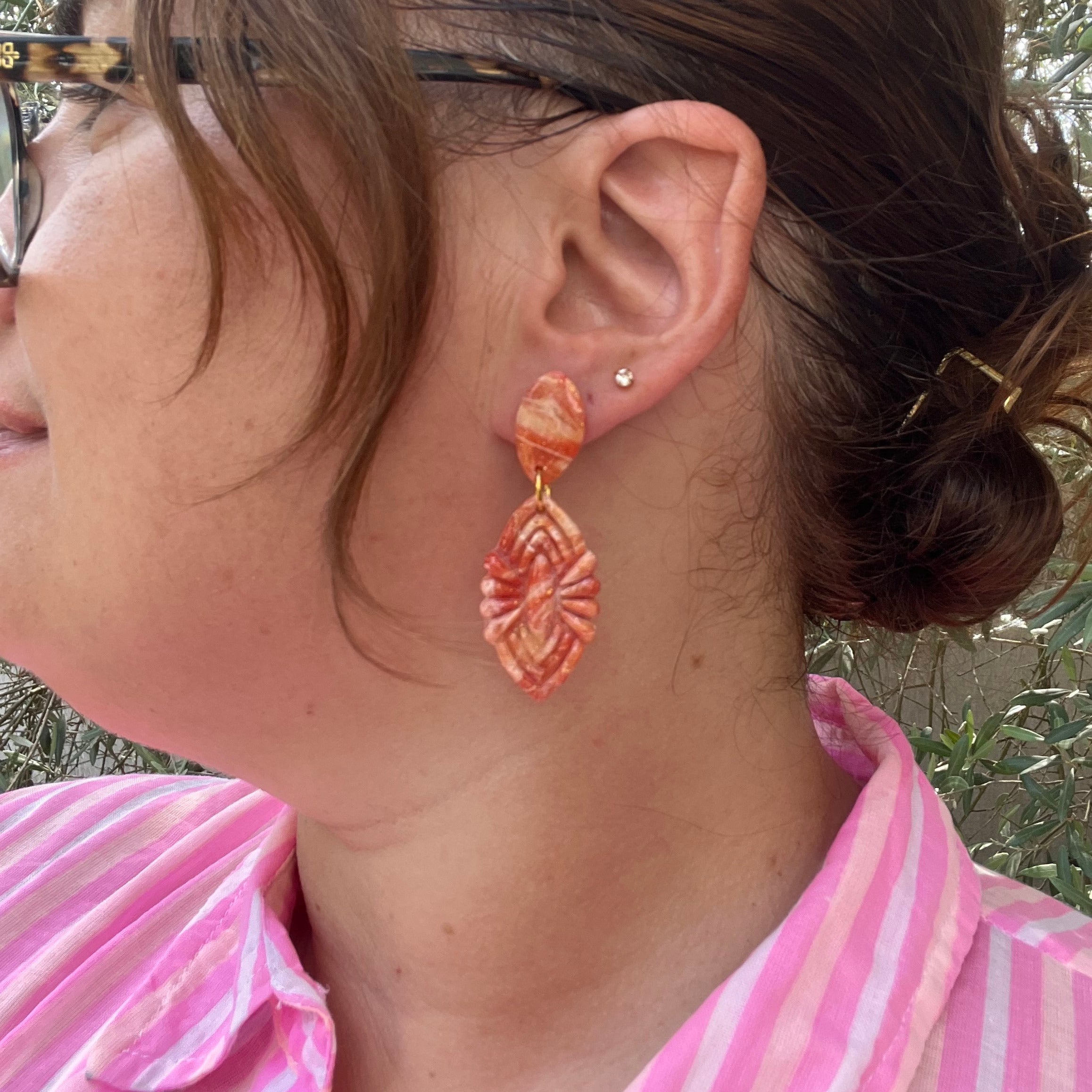 Boucles d'oreilles "Oasis" en argile polymère
