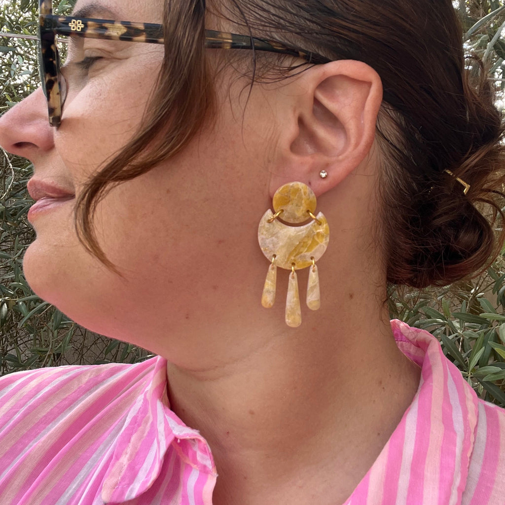 Boucles d'oreilles "Solaris" en argile polymère