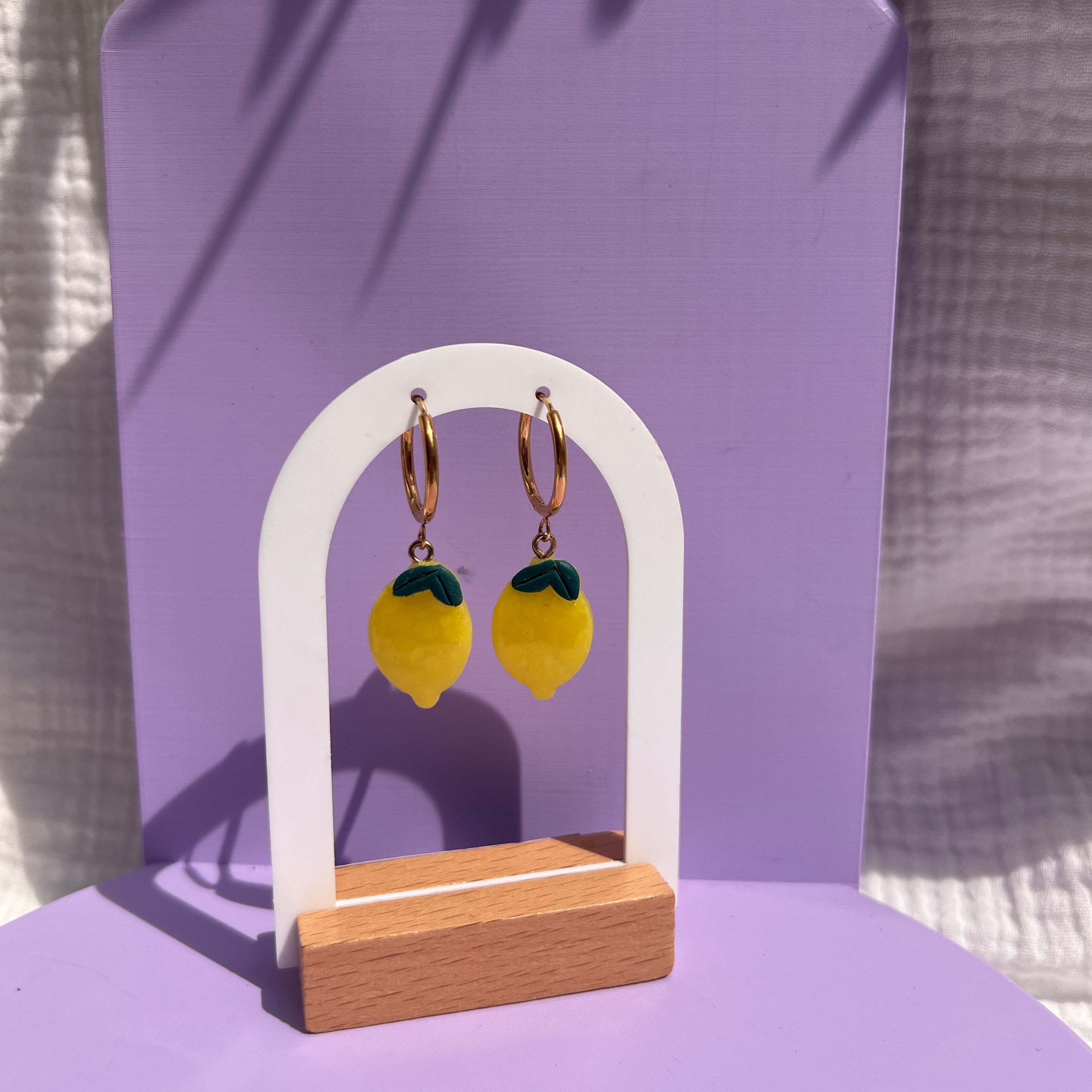 Boucles d'oreilles "Citron" en acier inoxydable