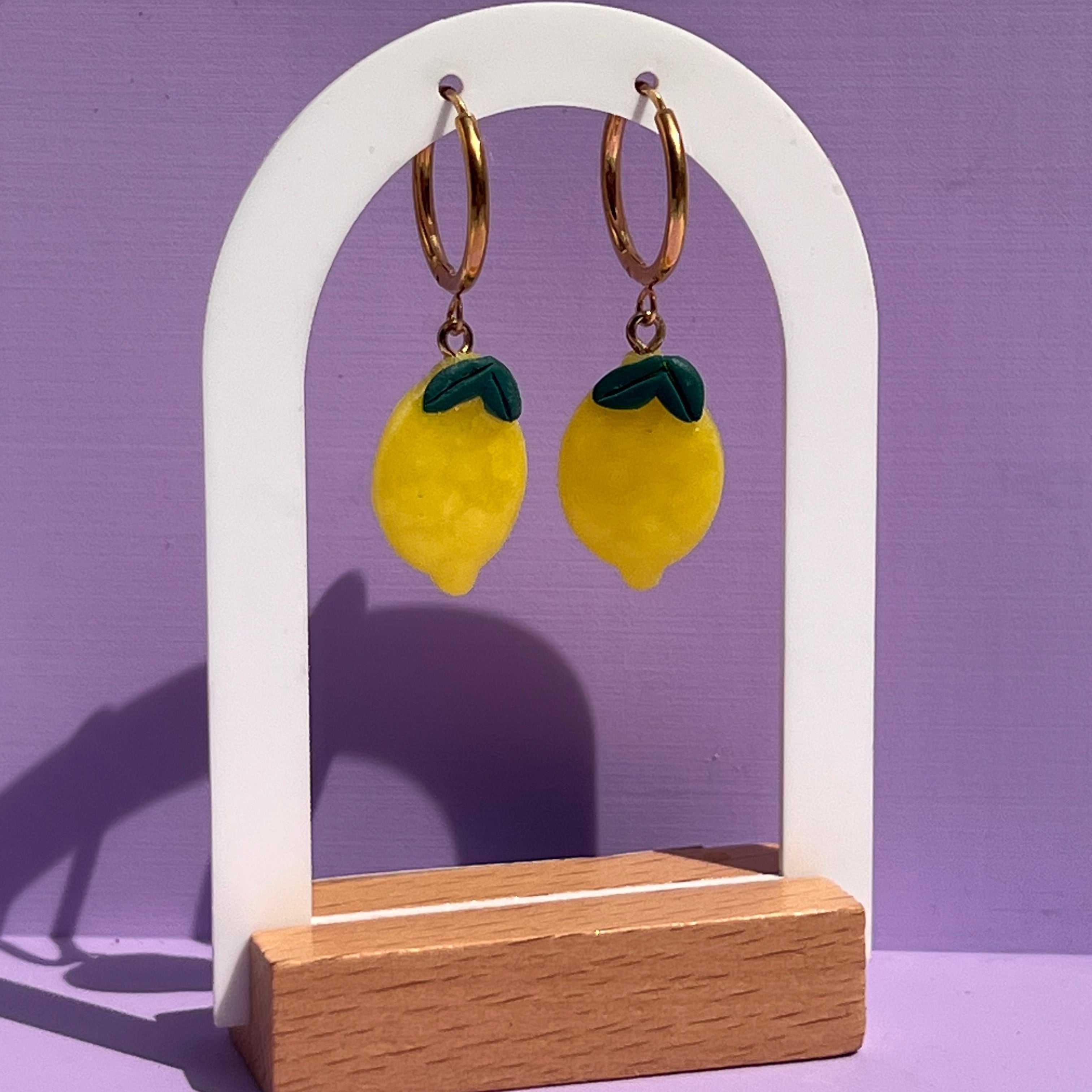 Boucles d'oreilles "Citron" en acier inoxydable
