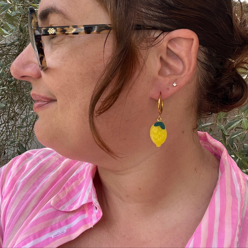 Boucles d'oreilles "Citron" en acier inoxydable