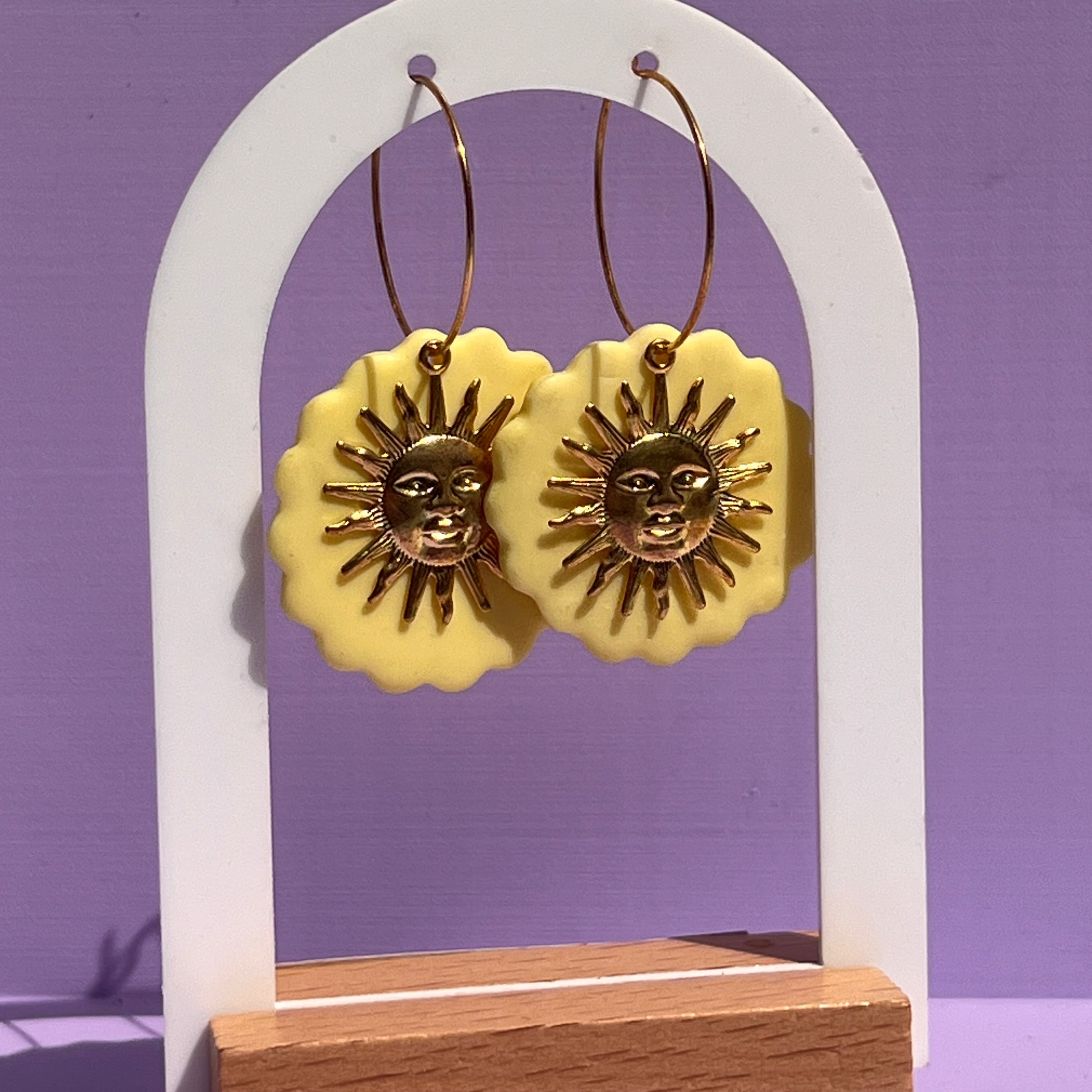 Boucles d'oreilles "Soleil" en acier inoxydable