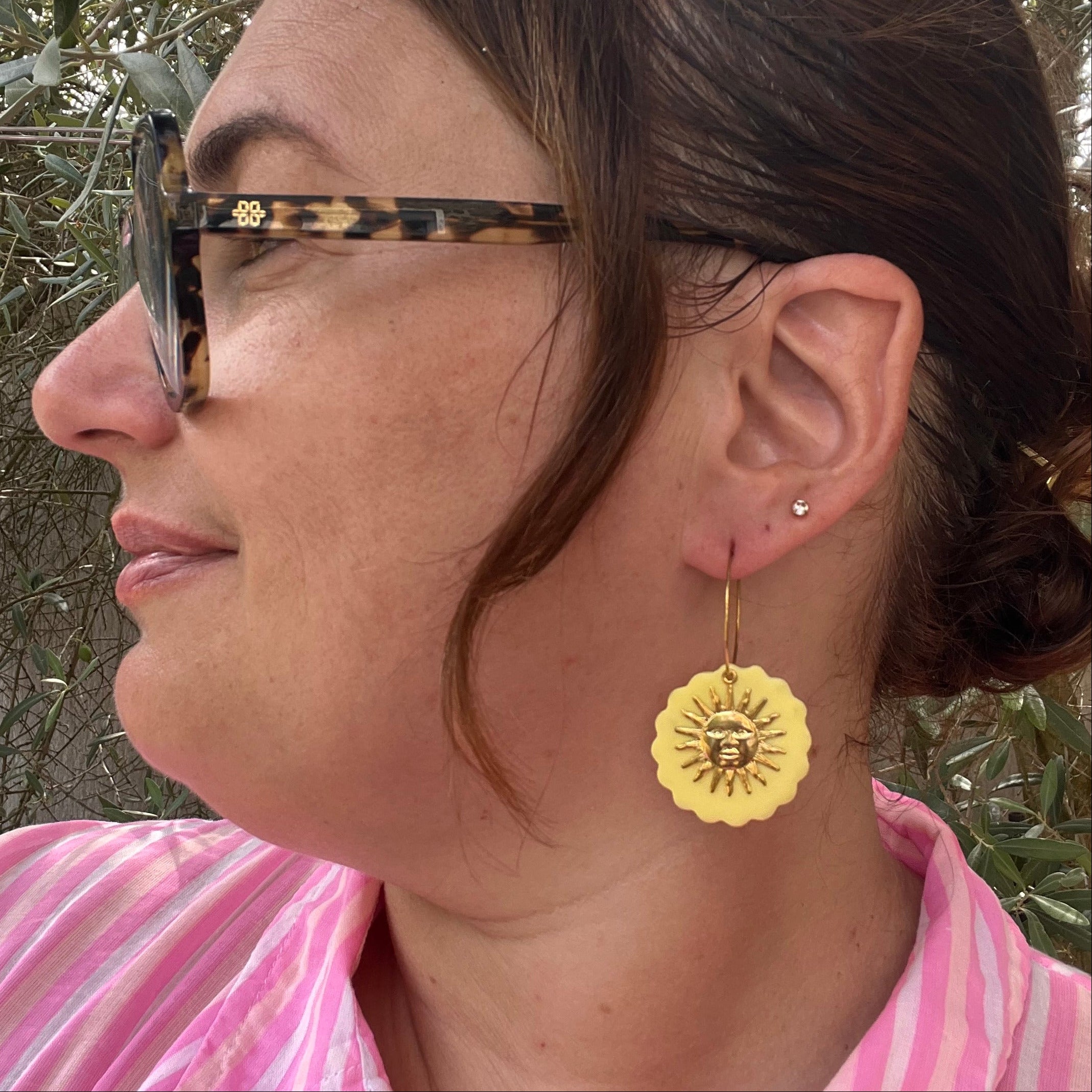 Boucles d'oreilles "Soleil" en acier inoxydable
