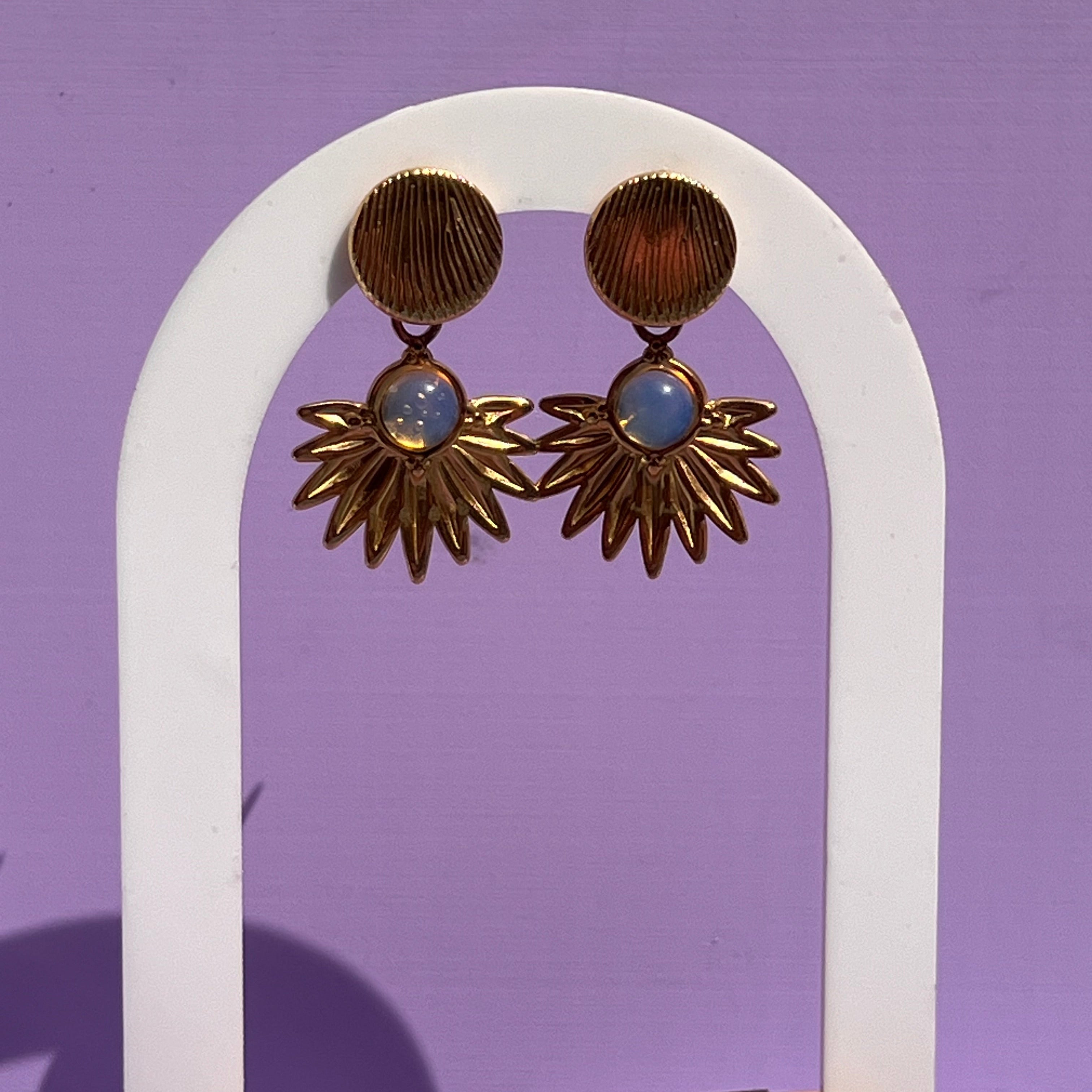 Boucles d'oreilles "Opaline" en acier inoxydable