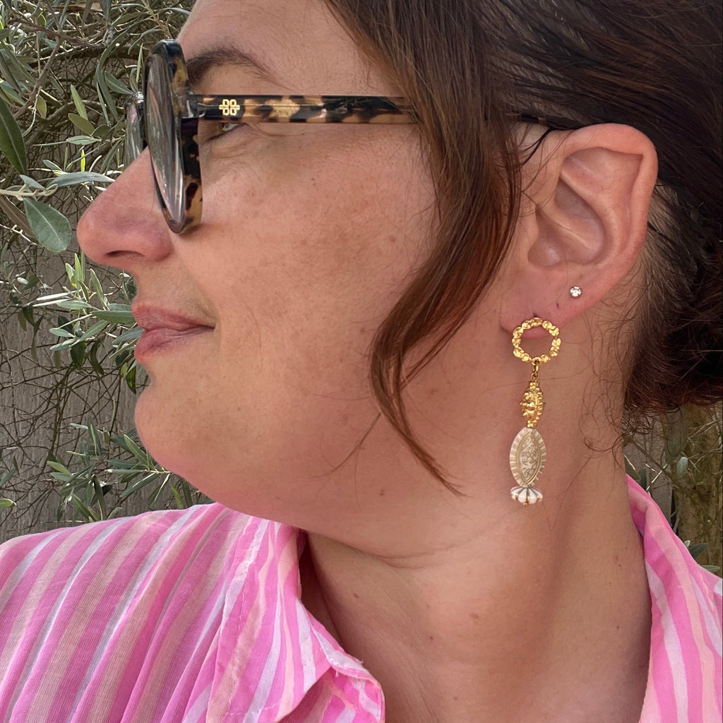 Boucles d'oreilles "Néréïde" en acier inoxydable