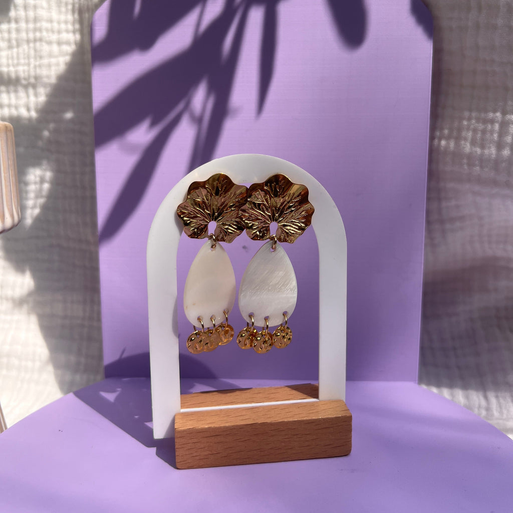 Boucles d'oreilles "Pétale" en acier inoxydable