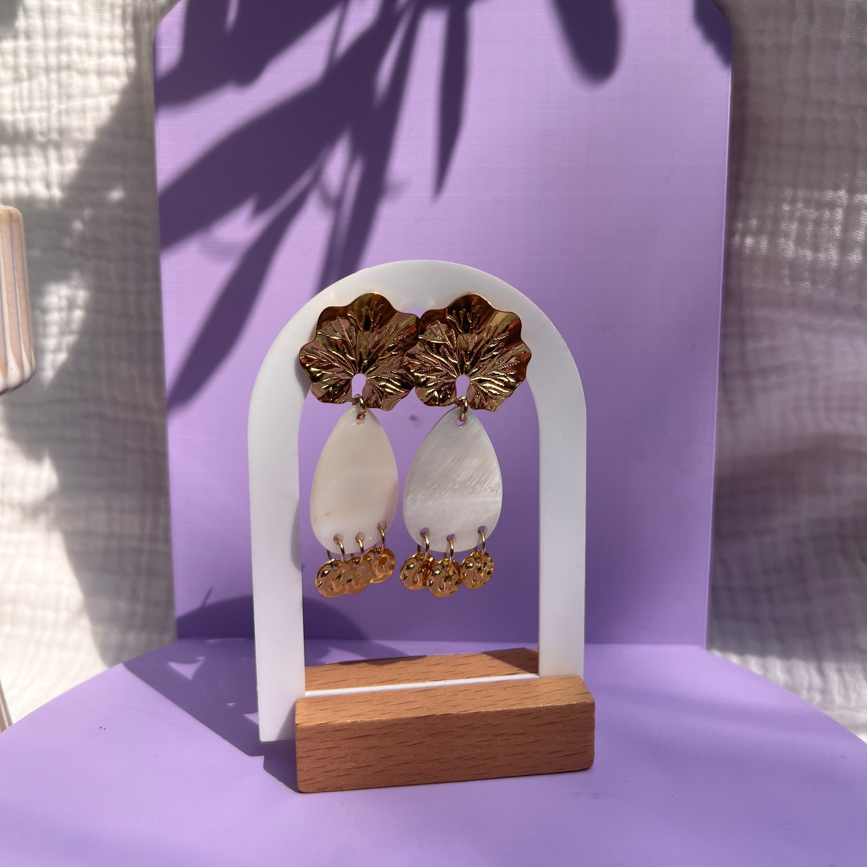 Boucles d'oreilles "Pétale" en acier inoxydable